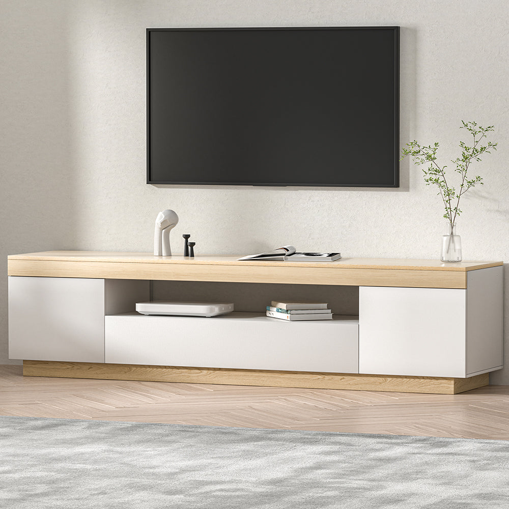 Lior 180cm TV Cabinet Entertainment Unit White Wood