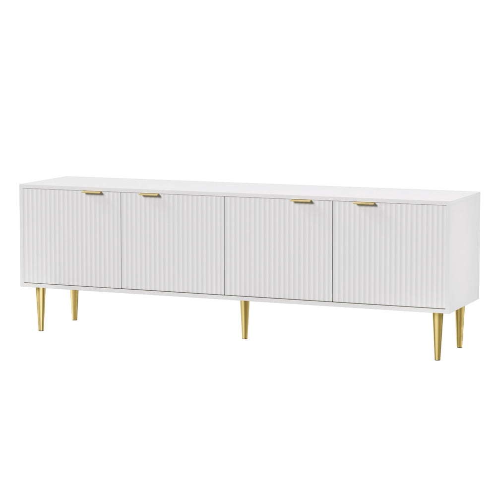 Riley 180cm Entertainment Unit TV Cabinet White Gold