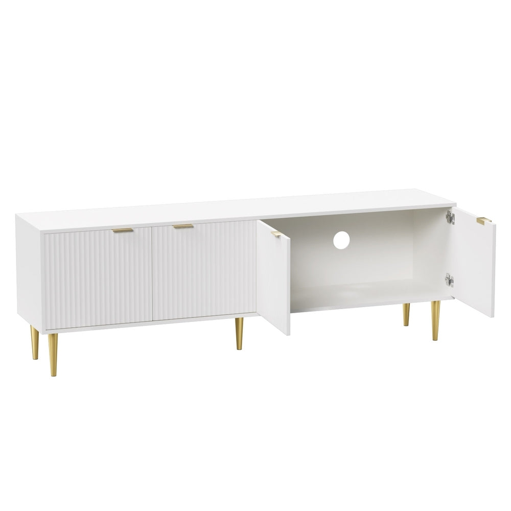 Riley 180cm Entertainment Unit TV Cabinet White Gold