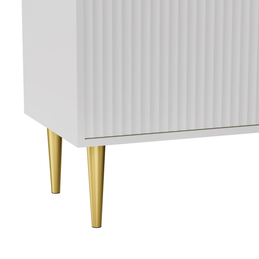 Riley 180cm Entertainment Unit TV Cabinet White Gold