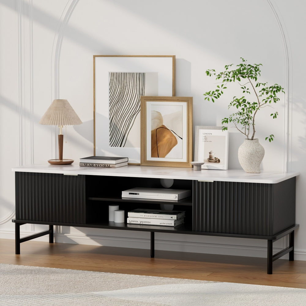 Kaisu 140cm Entertainment Unit TV Cabinet White/Black