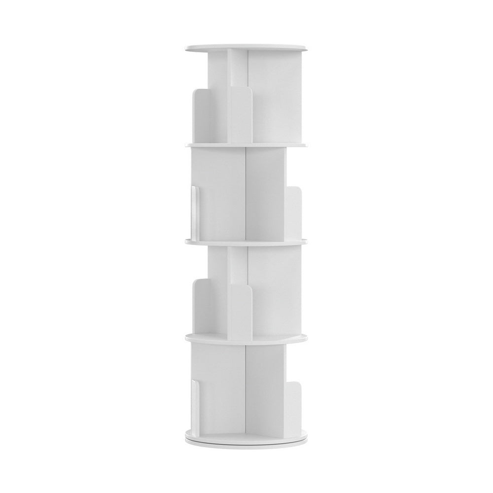 EDIE 4-Tier Bookshelf Rotating White