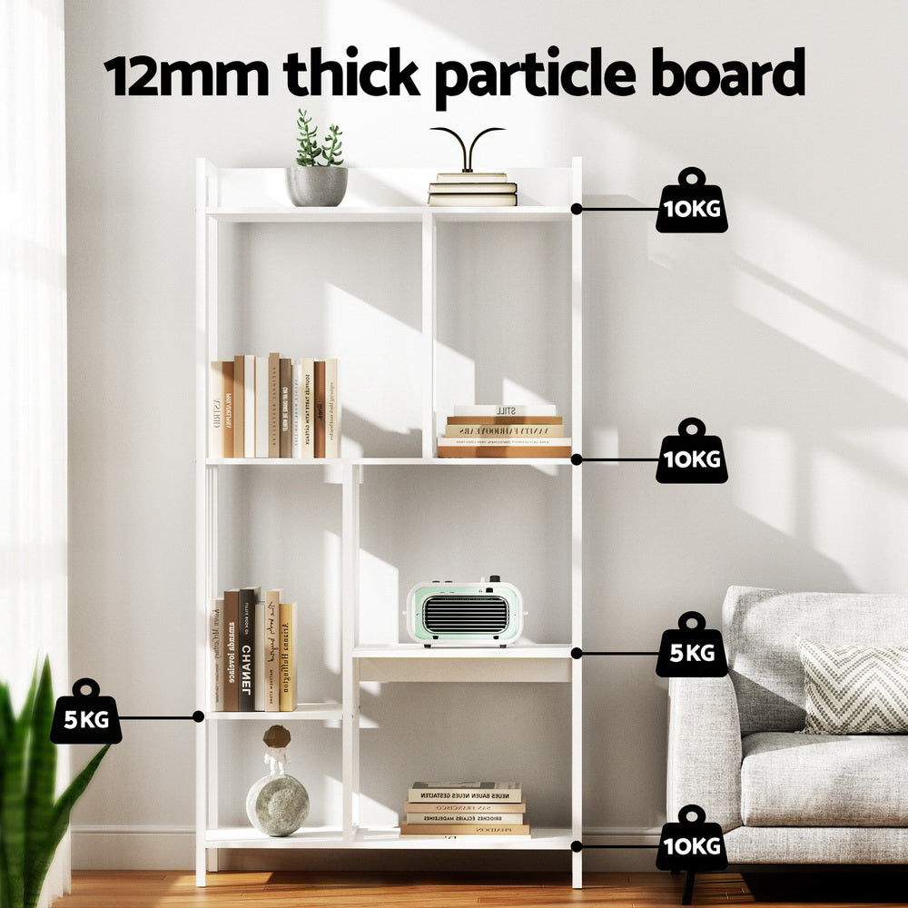 Artiss 120cm Bookshelf Display Shelves 5 Tiers White