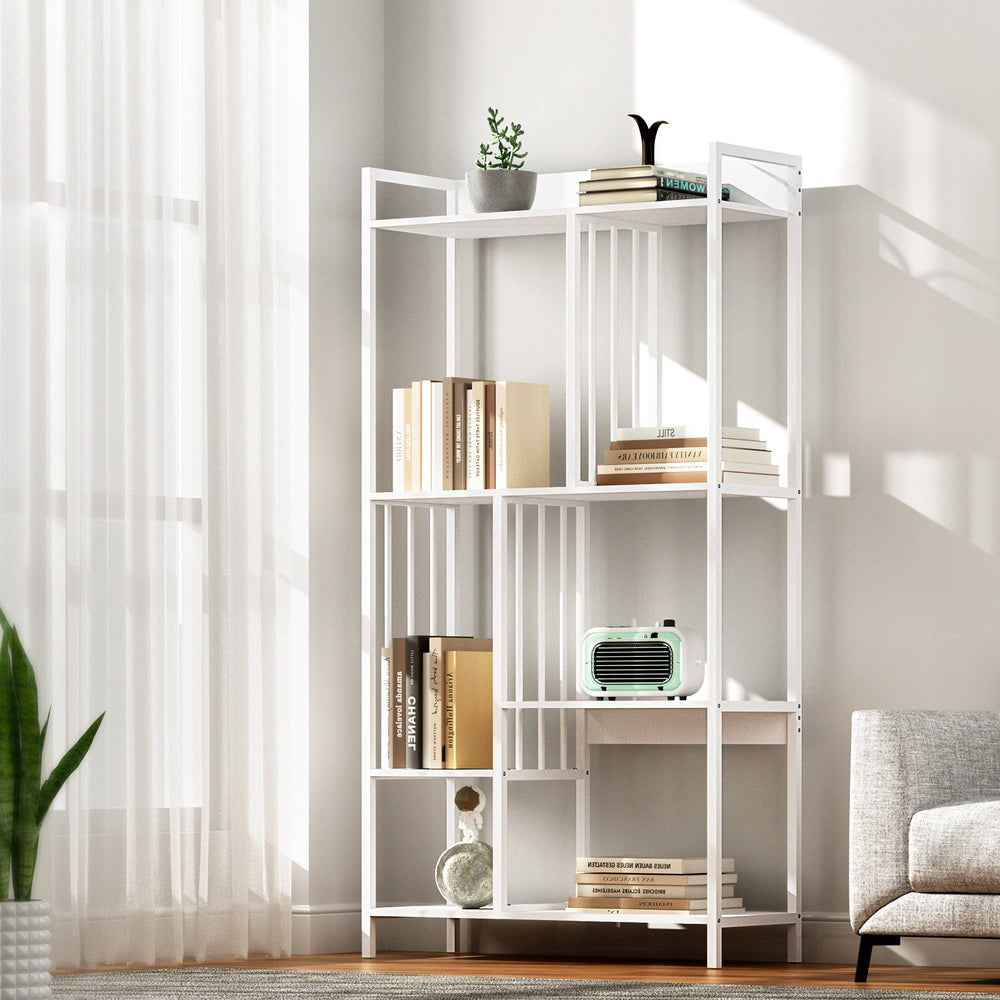 Artiss 120cm Bookshelf Display Shelves 5 Tiers White