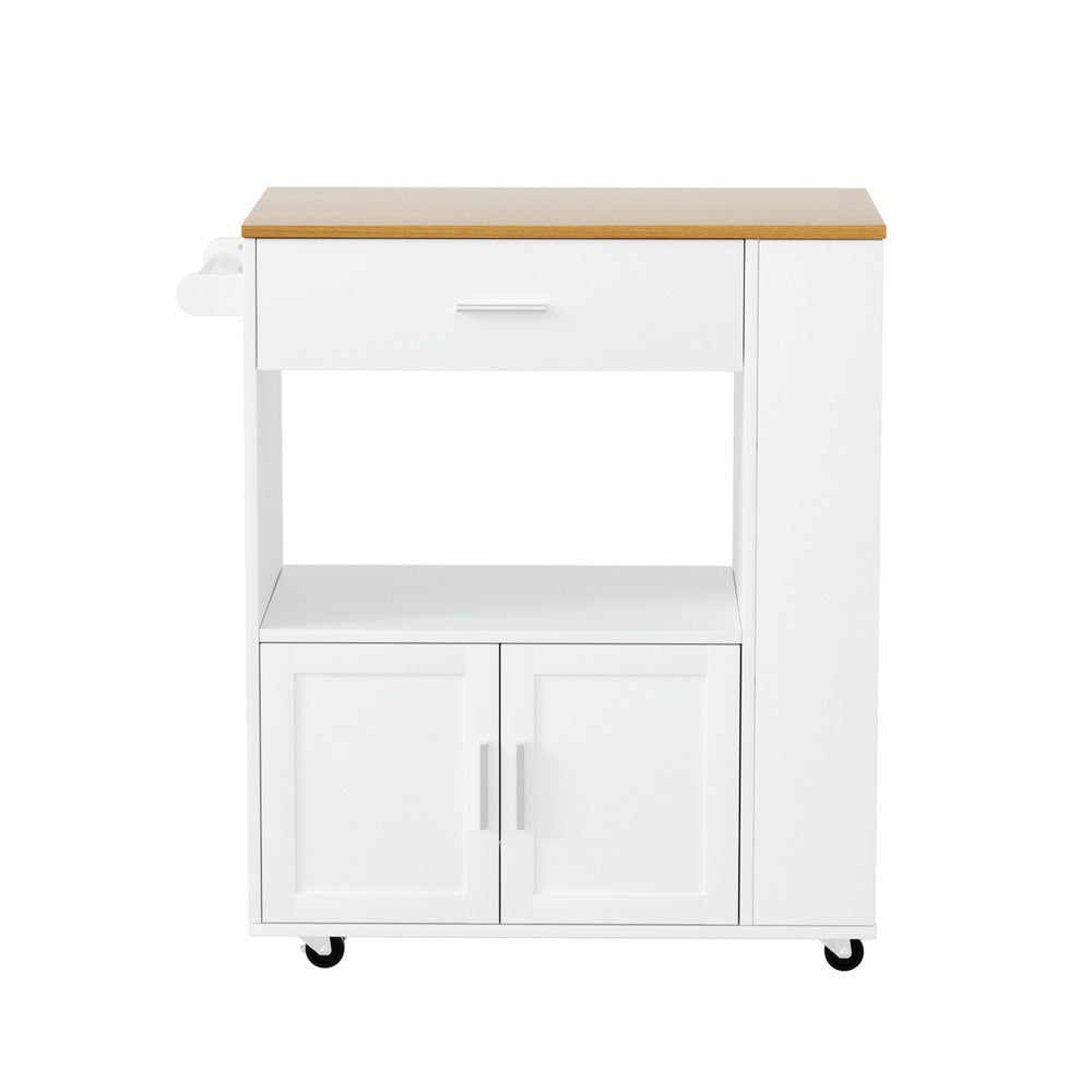 Artiss Mobile Kitchen Island Trolley Cart White Pine