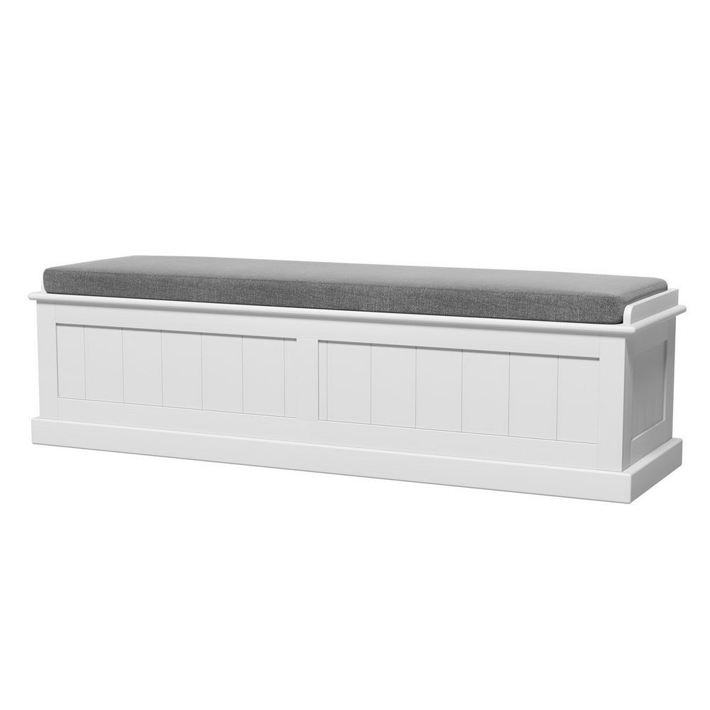 Fluted 140cm Storage Ottoman Blanket Box Grey