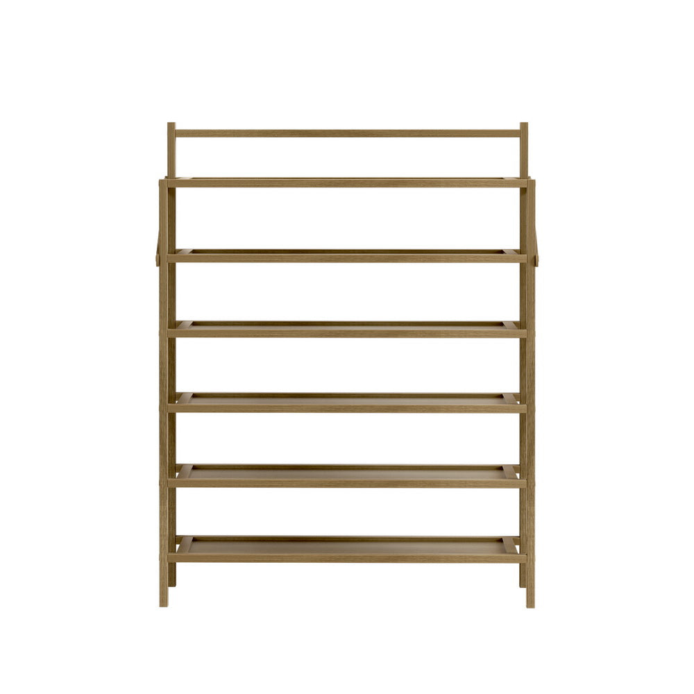 Eve 6-Tier Foldable Shoe Rack Bamboo Oak 18 Pairs