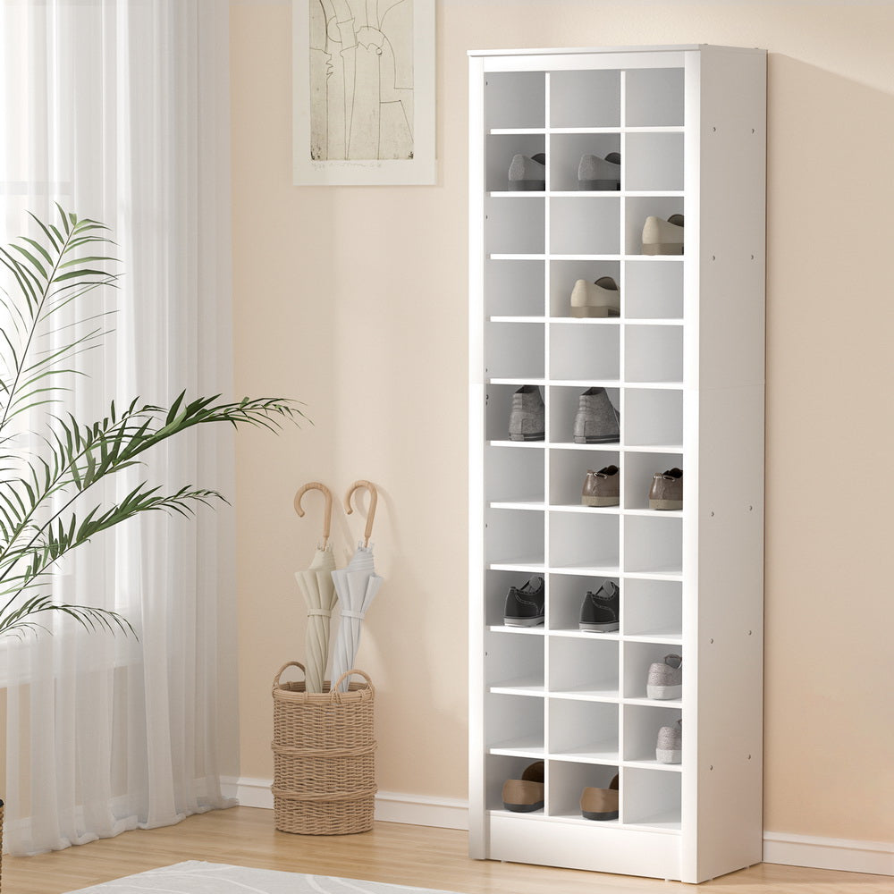 Hutus 12-Tier Shoe Rack 36 Pairs Storage White