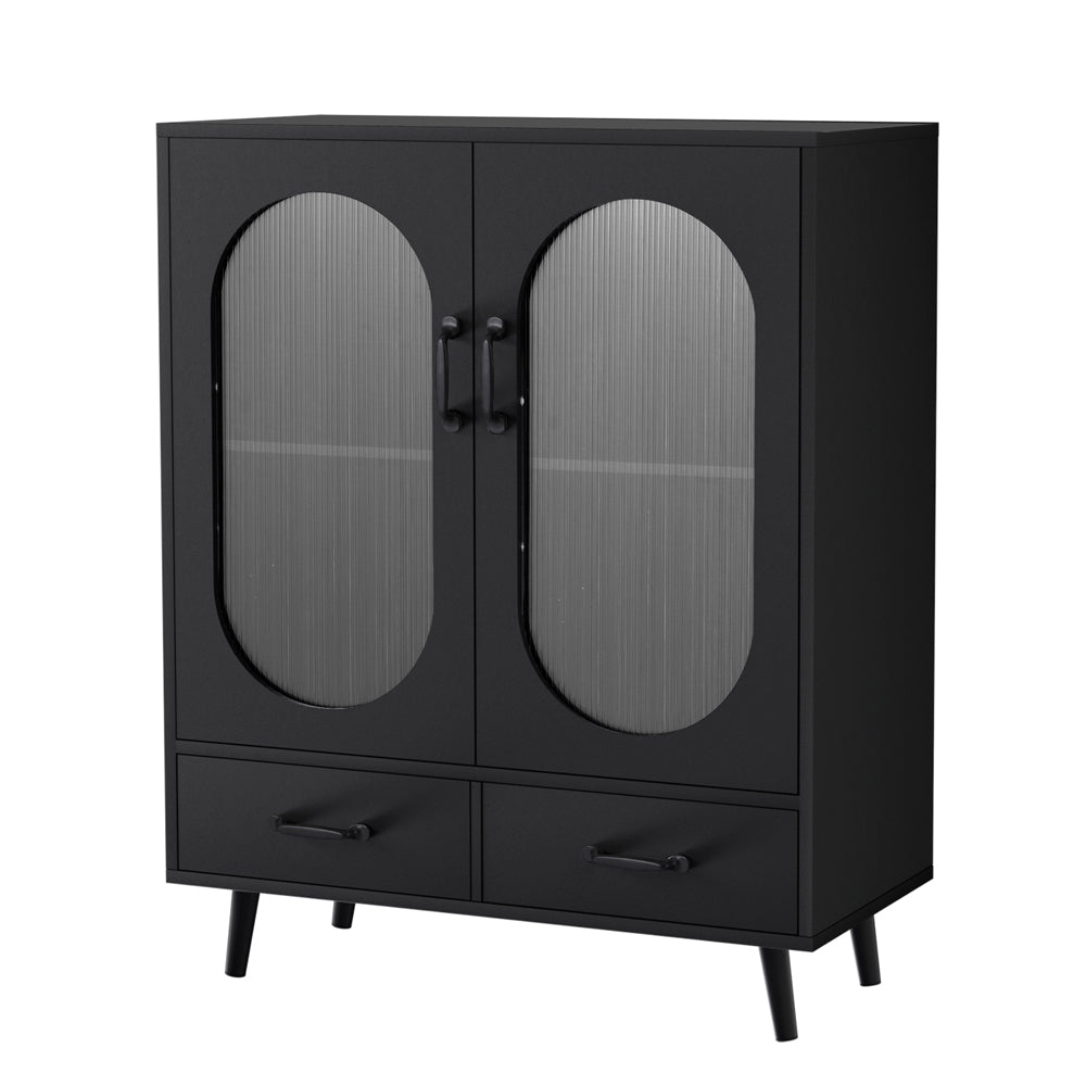 Lency Buffet Sideboard Double Doors Black