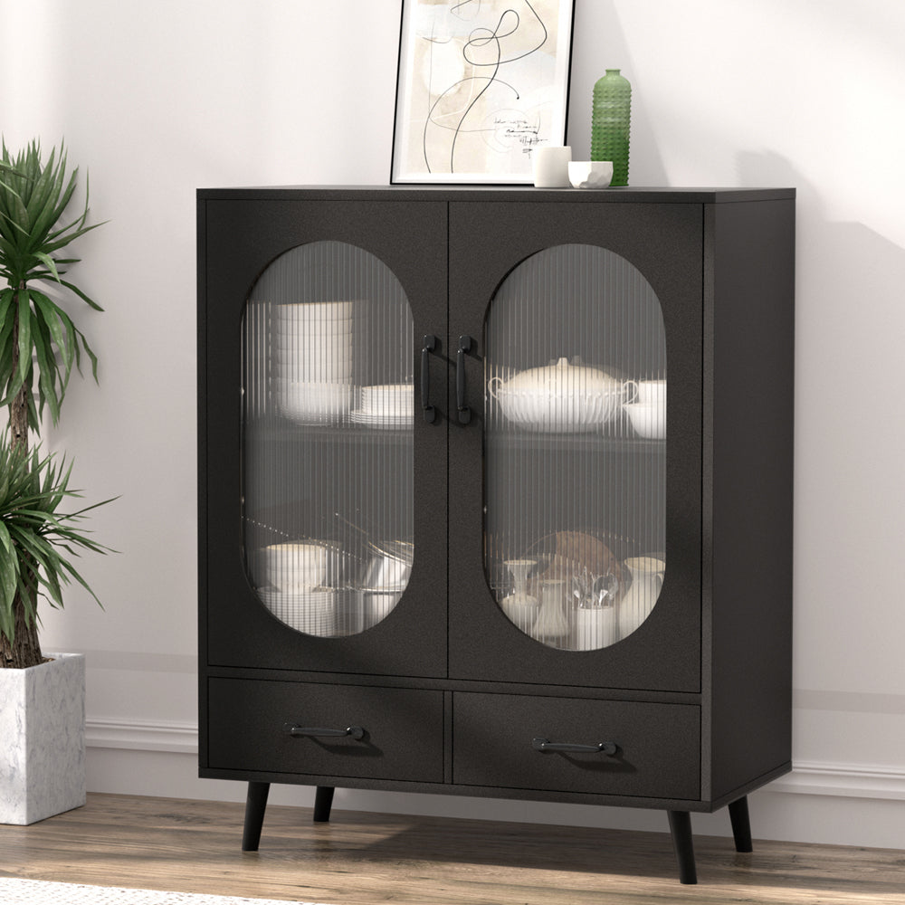 Lency Buffet Sideboard Double Doors Black