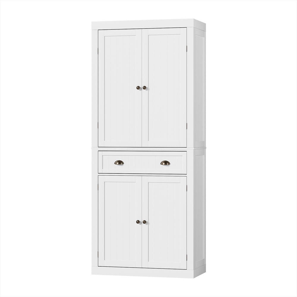 White Buffet Sideboard Cabinet 6-Tier Storage