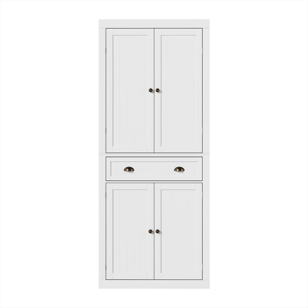 White Buffet Sideboard Cabinet 6-Tier Storage