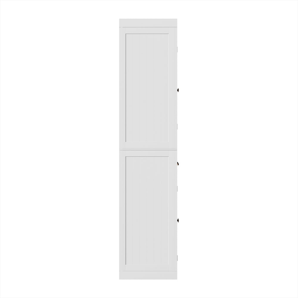 White Buffet Sideboard Cabinet 6-Tier Storage