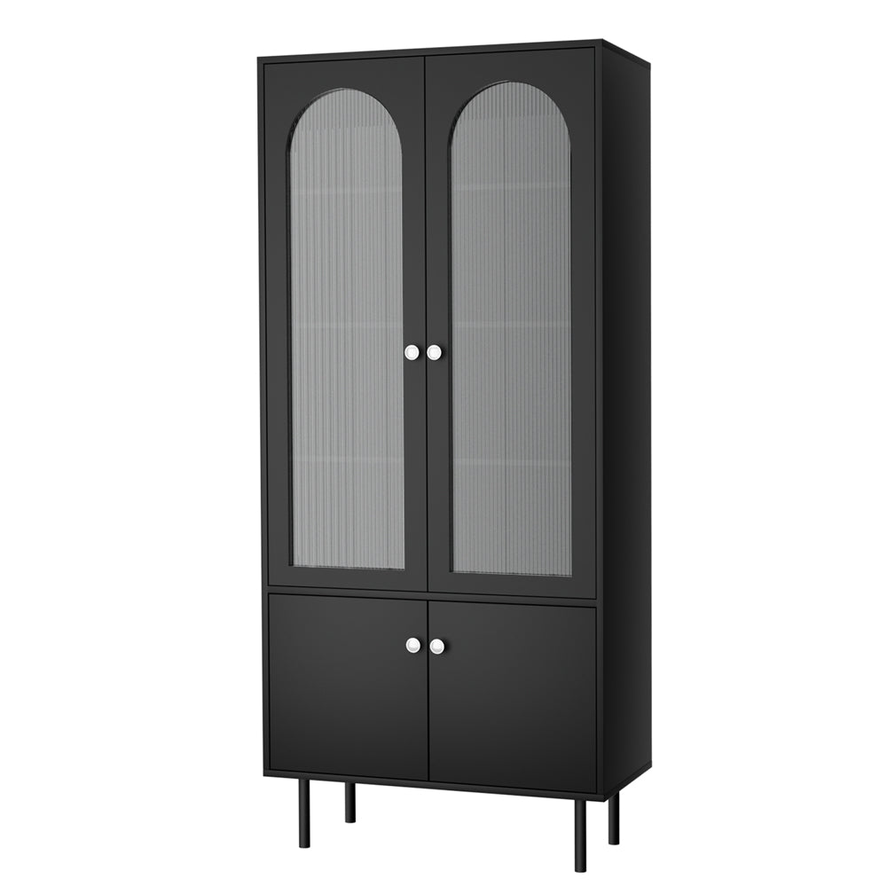 Lency Black Buffet Sideboard Cabinet
