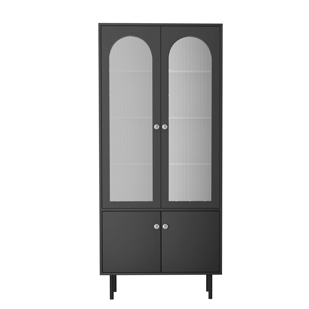 Lency Black Buffet Sideboard Cabinet