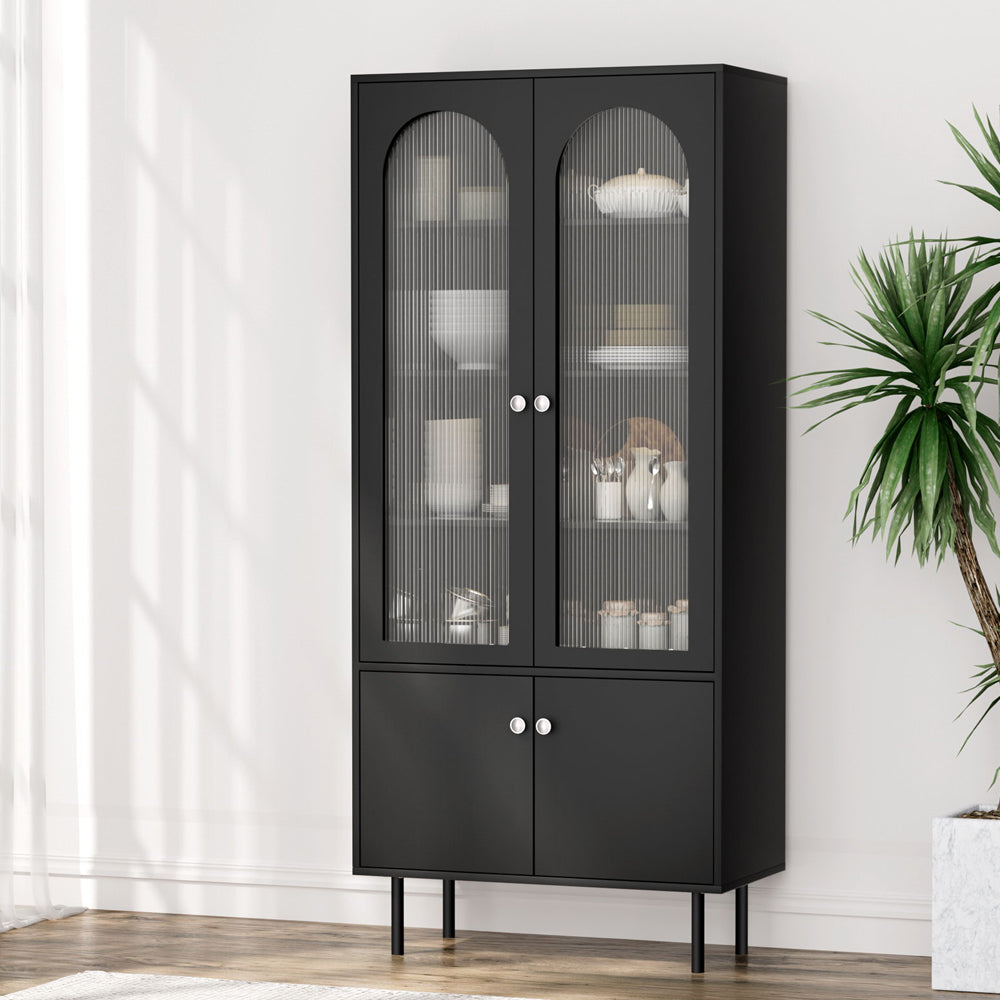 Lency Black Buffet Sideboard Cabinet