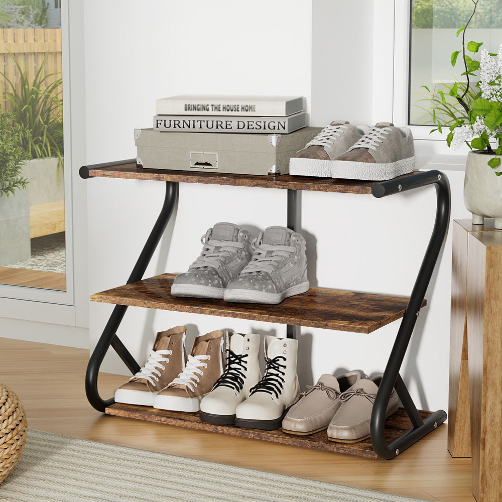 Sawyer 3-Tier Shoe Rack Cabinet Black