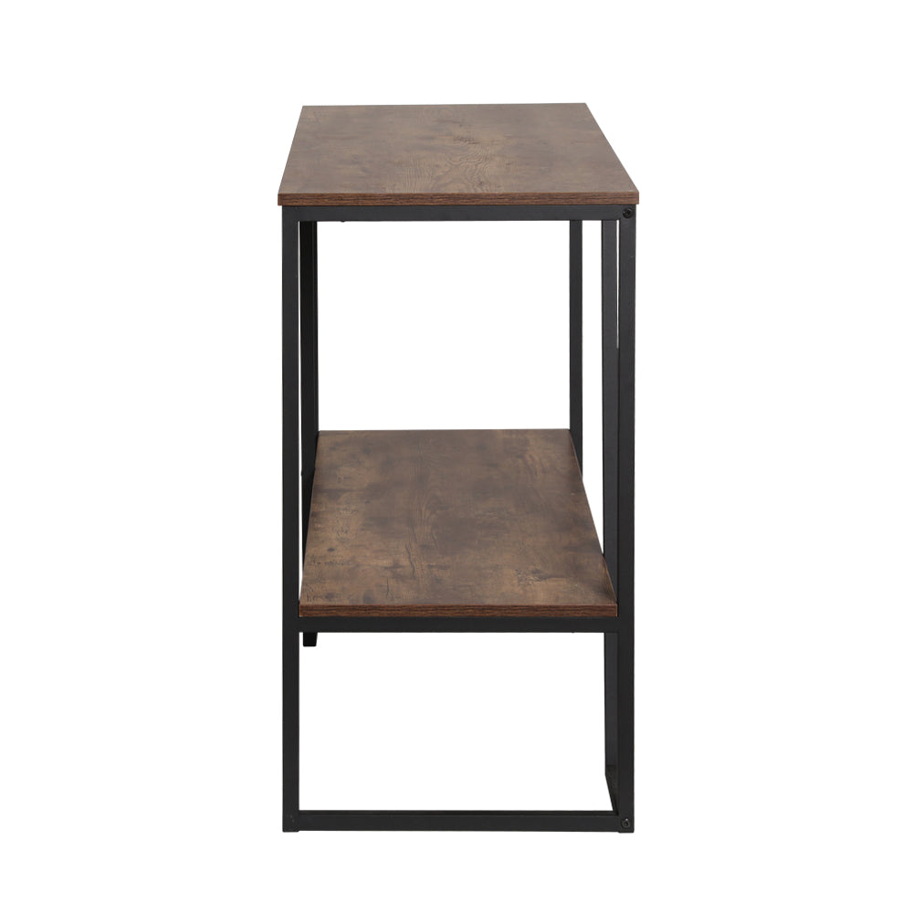 Cora 106cm 2-Tier Console Table Walnut Black