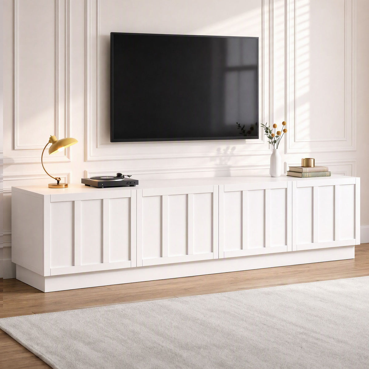 Artiss 180cm TV Entertainment Unit with Fluted Doors White