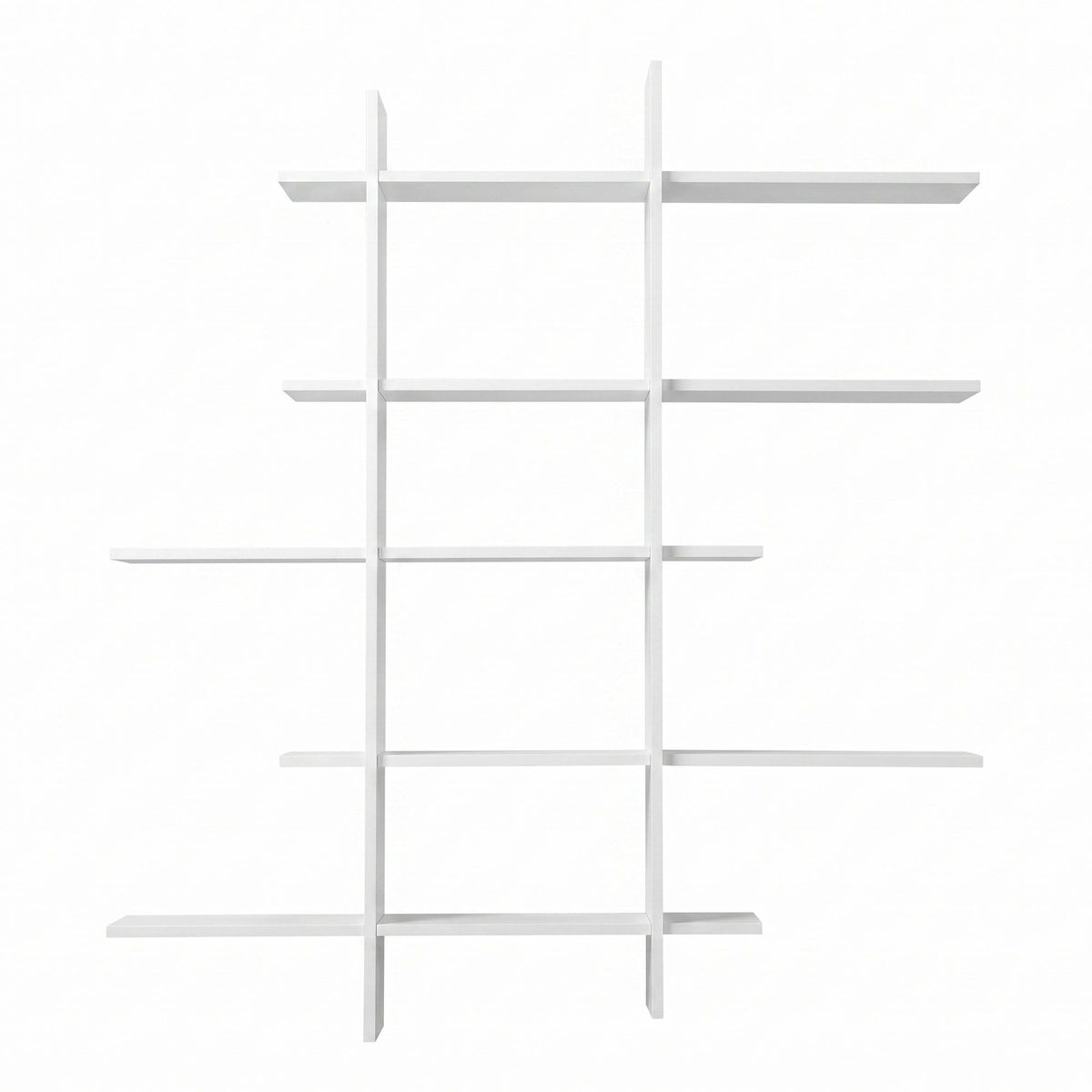 Artiss 15-Section Wall Mounted Display Shelf, Floating Bookshelf for Books and Decor, Extra Thick E1 PB Board for Home Study and Living Room, 116 x 18 x 129 cm