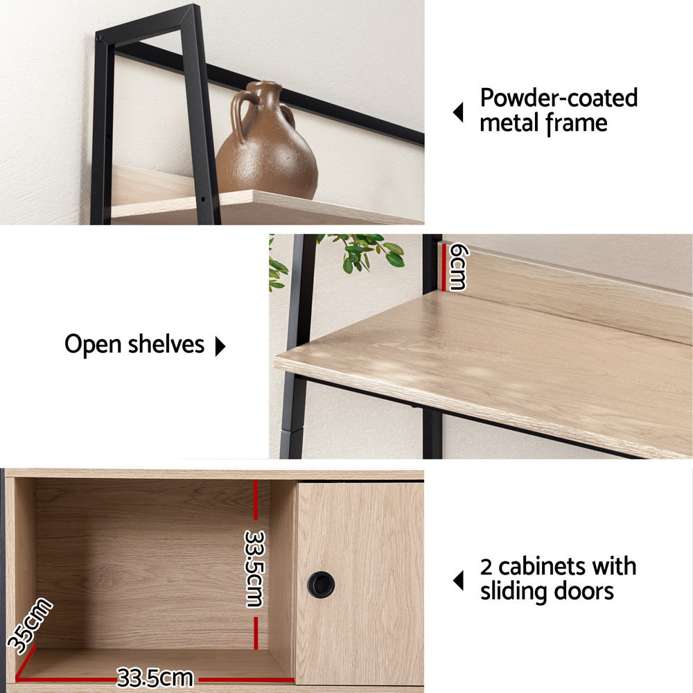 MIRA 5-Tier Cube Bookshelf Oak Black