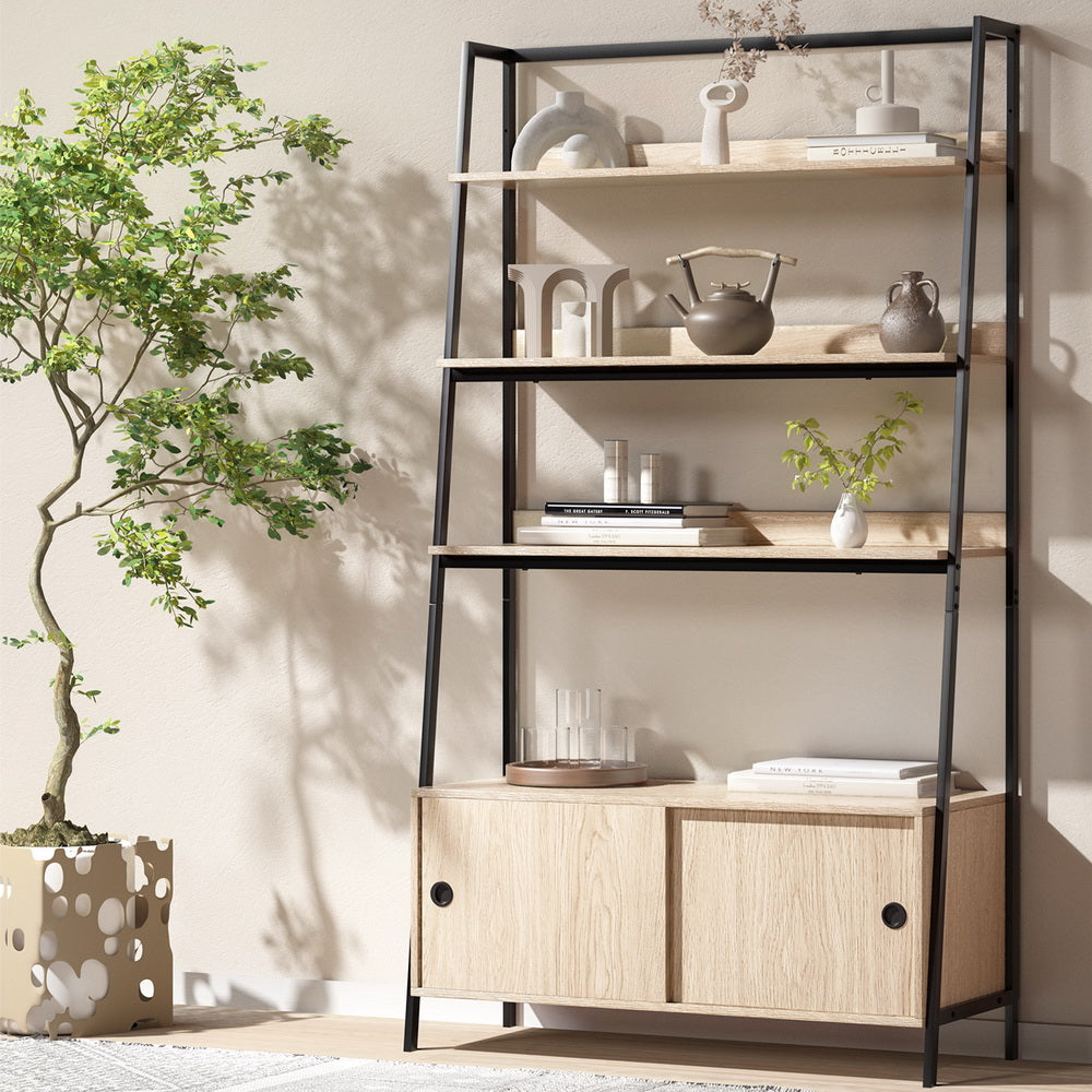 MIRA 5-Tier Cube Bookshelf Oak Black