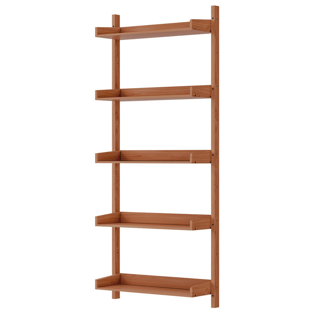 Capiz Floating Display Bookshelf 5-Tier Foldable Oak