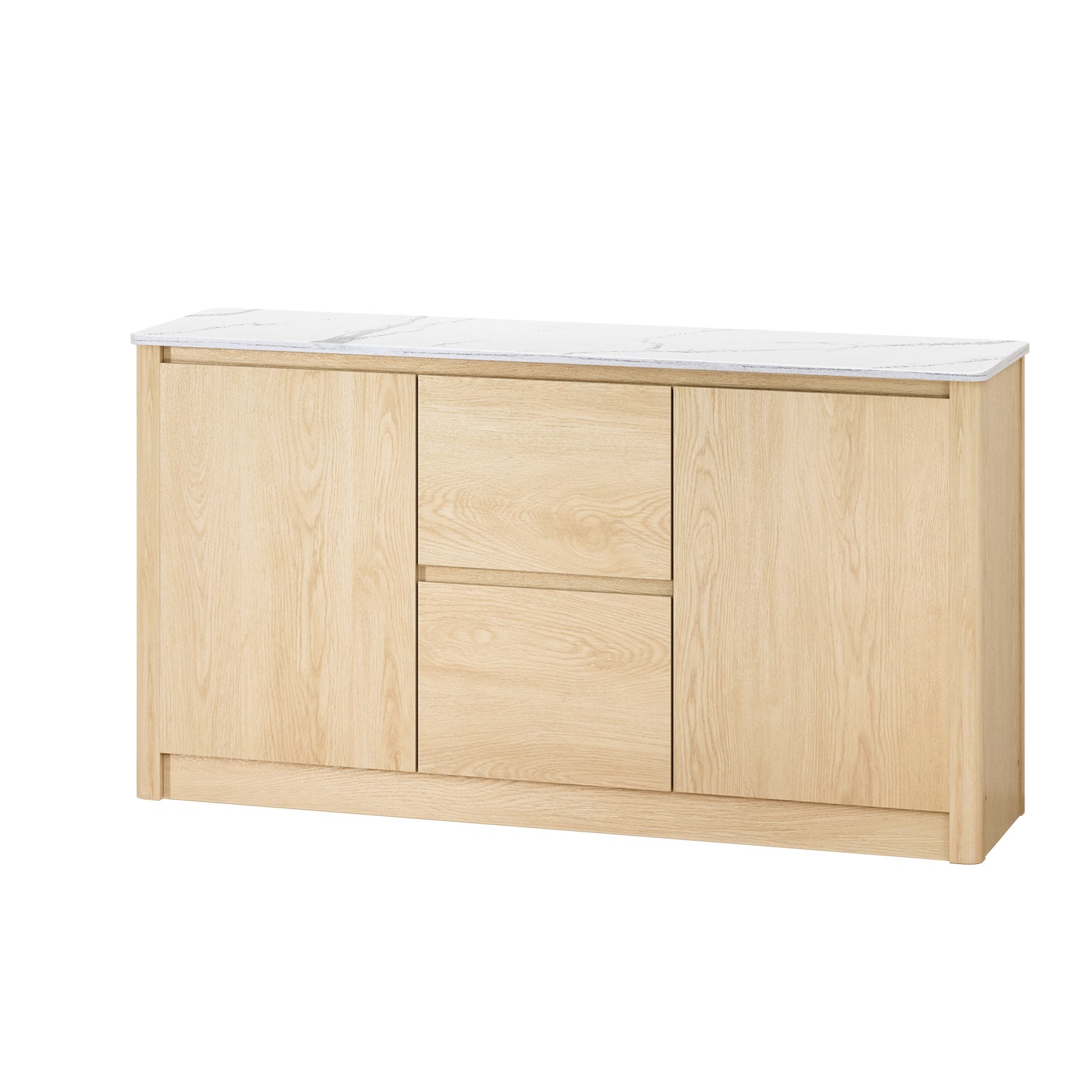 Marble-Style Pine Buffet Sideboard 150cm 2-Door 2-Drawer