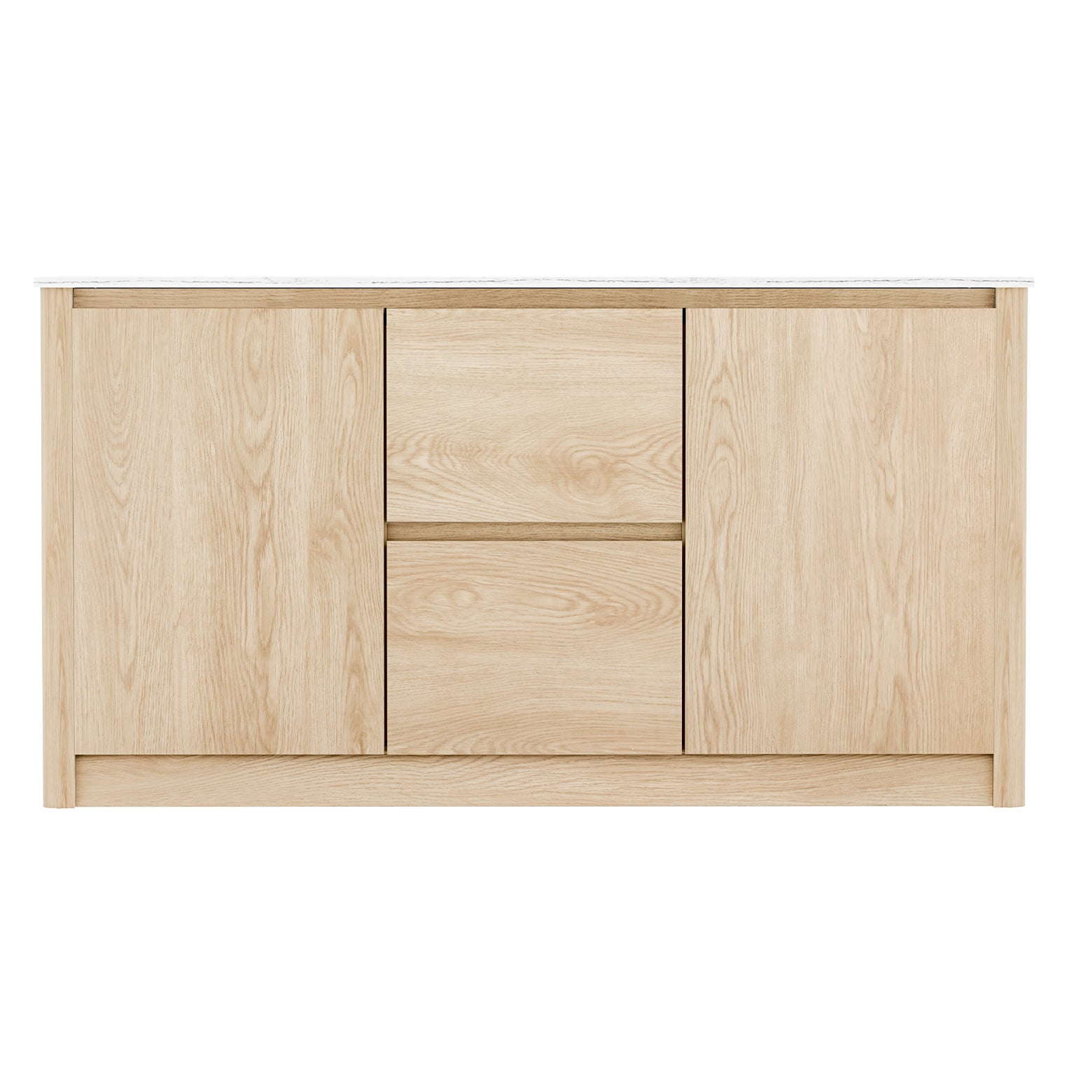 Marble-Style Pine Buffet Sideboard 150cm 2-Door 2-Drawer