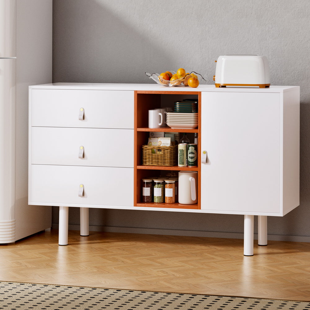 Artiss Buffet Sideboard Cabinet Storage White Orange