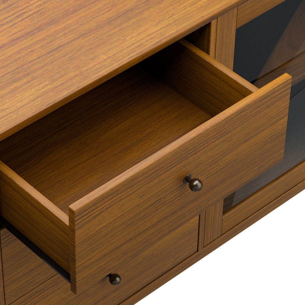 Reary Oak Buffet Sideboard Glass Doors