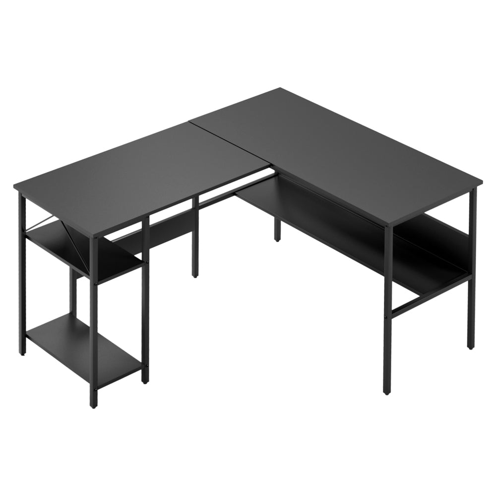Artiss L-Shape Computer Desk Home Office Study Table Black