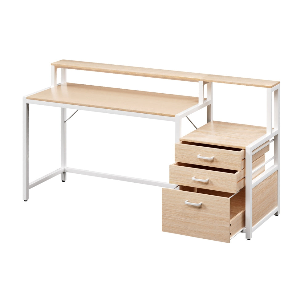 Artiss Computer Desk with Drawers Study Table Oak 160CM