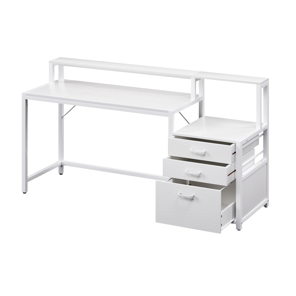 Artiss Computer Desk Home Office Study Table with Drawers White 160cm
