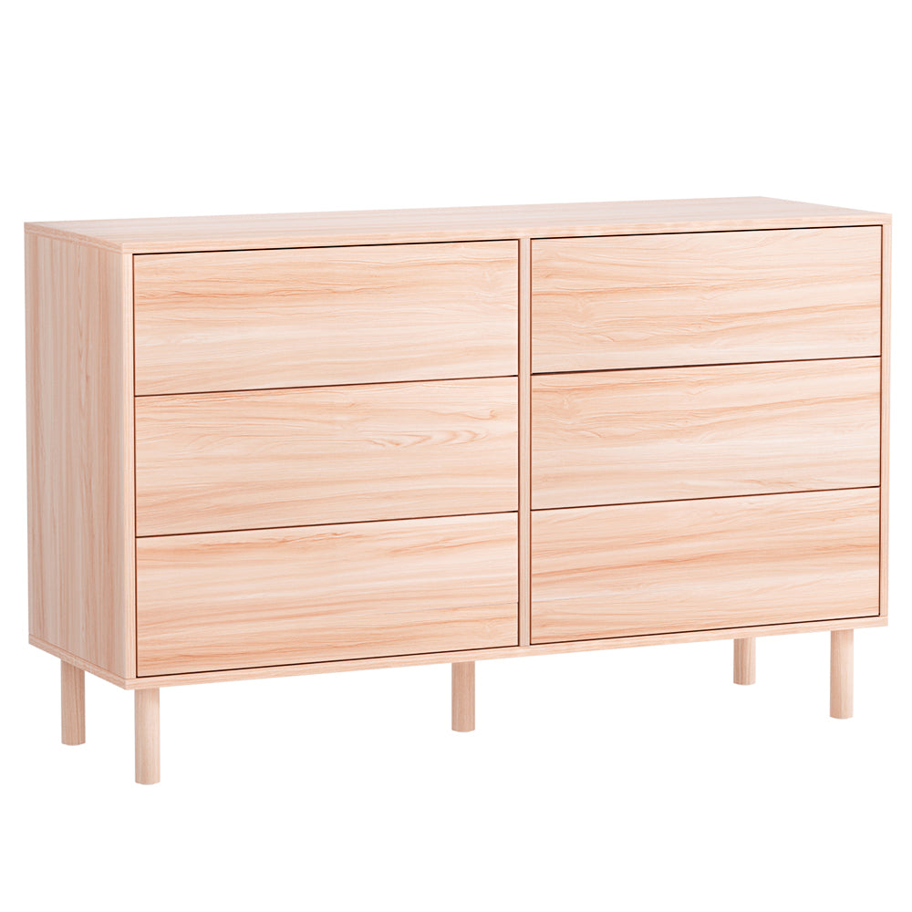 ALVA 6-Drawer Tallboy Dresser Pine