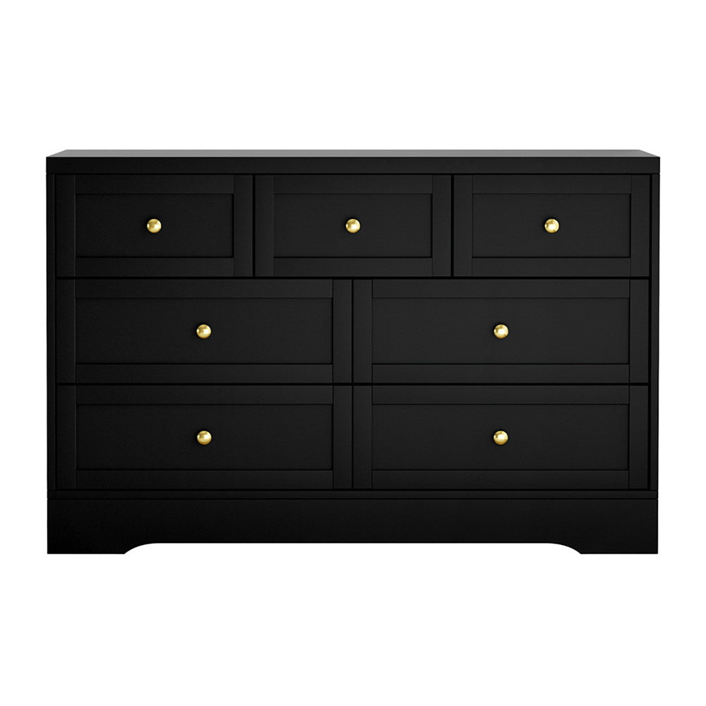Artiss 7-Drawer Dresser Black