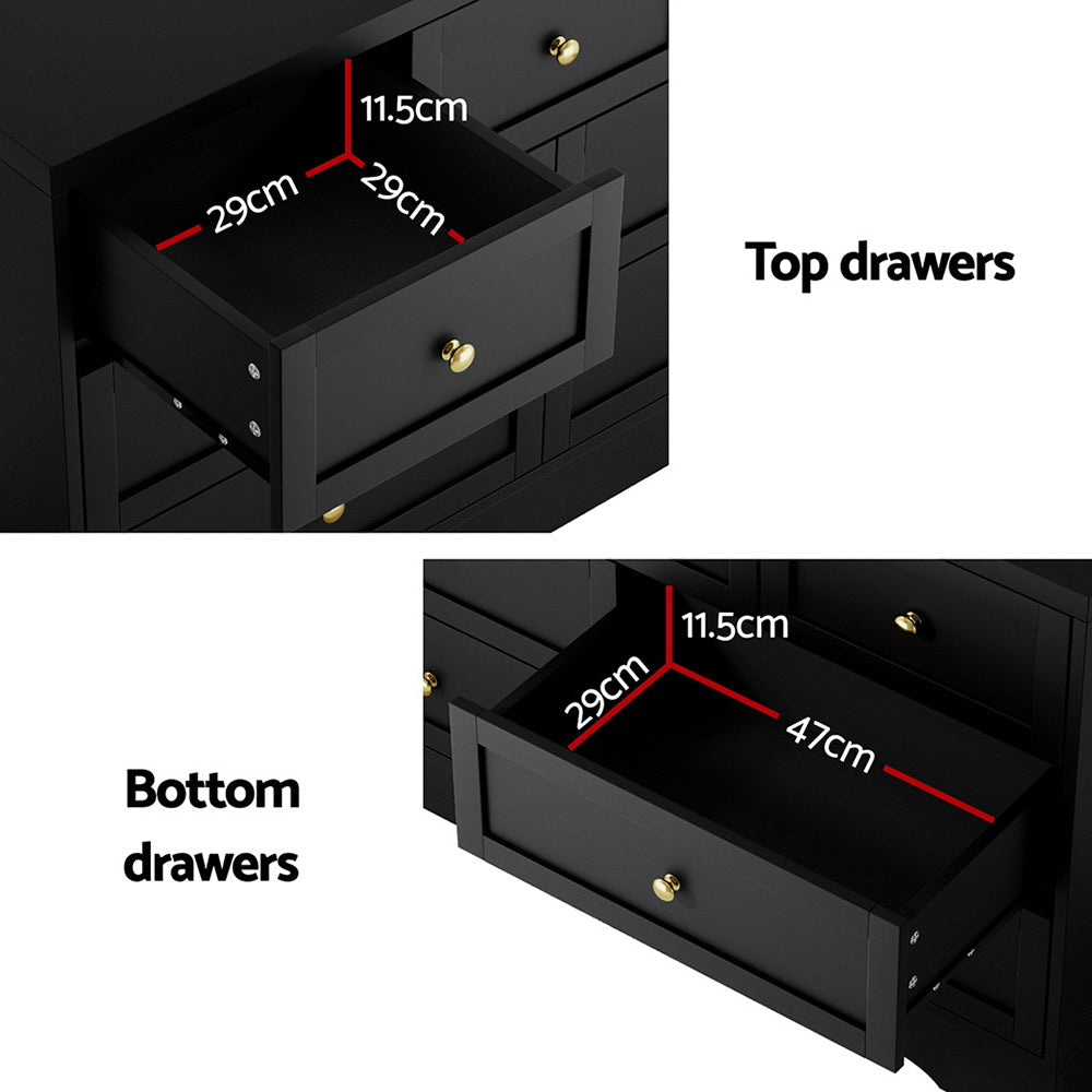 Artiss 7-Drawer Dresser Black