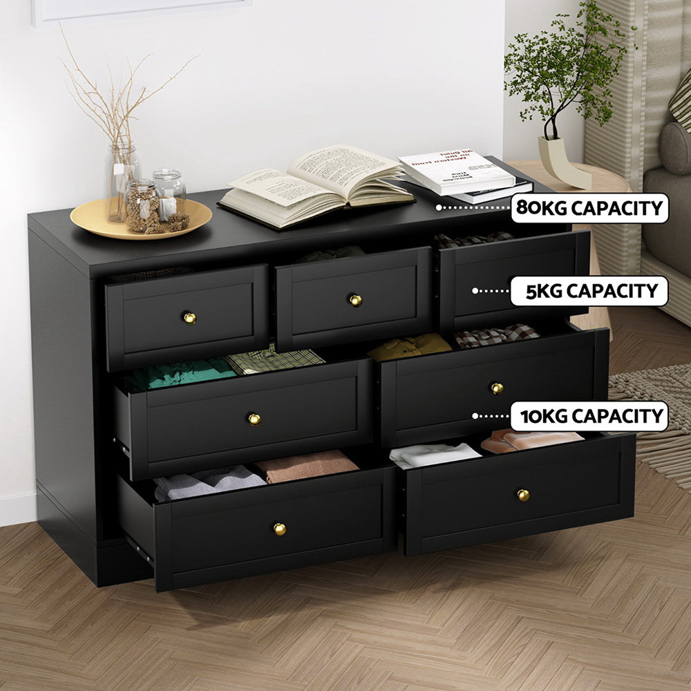 Artiss 7-Drawer Dresser Black