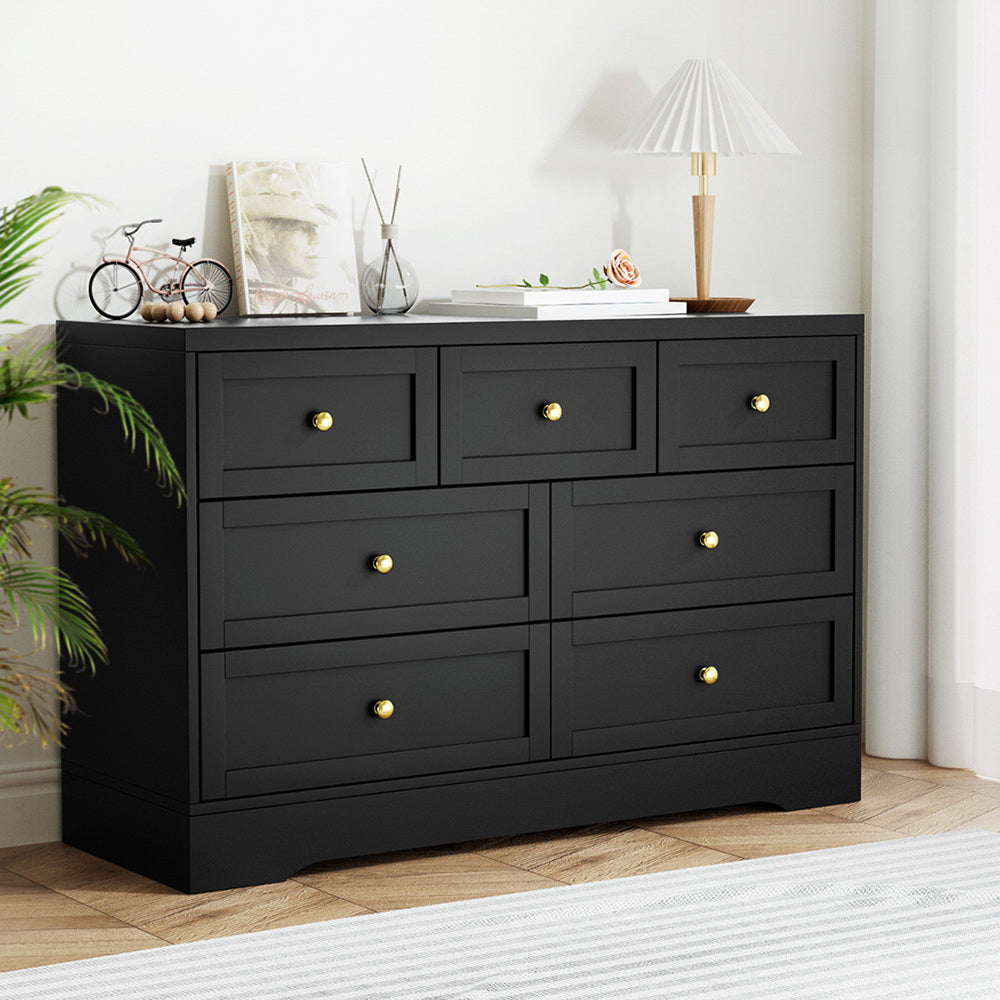 Artiss 7-Drawer Dresser Black