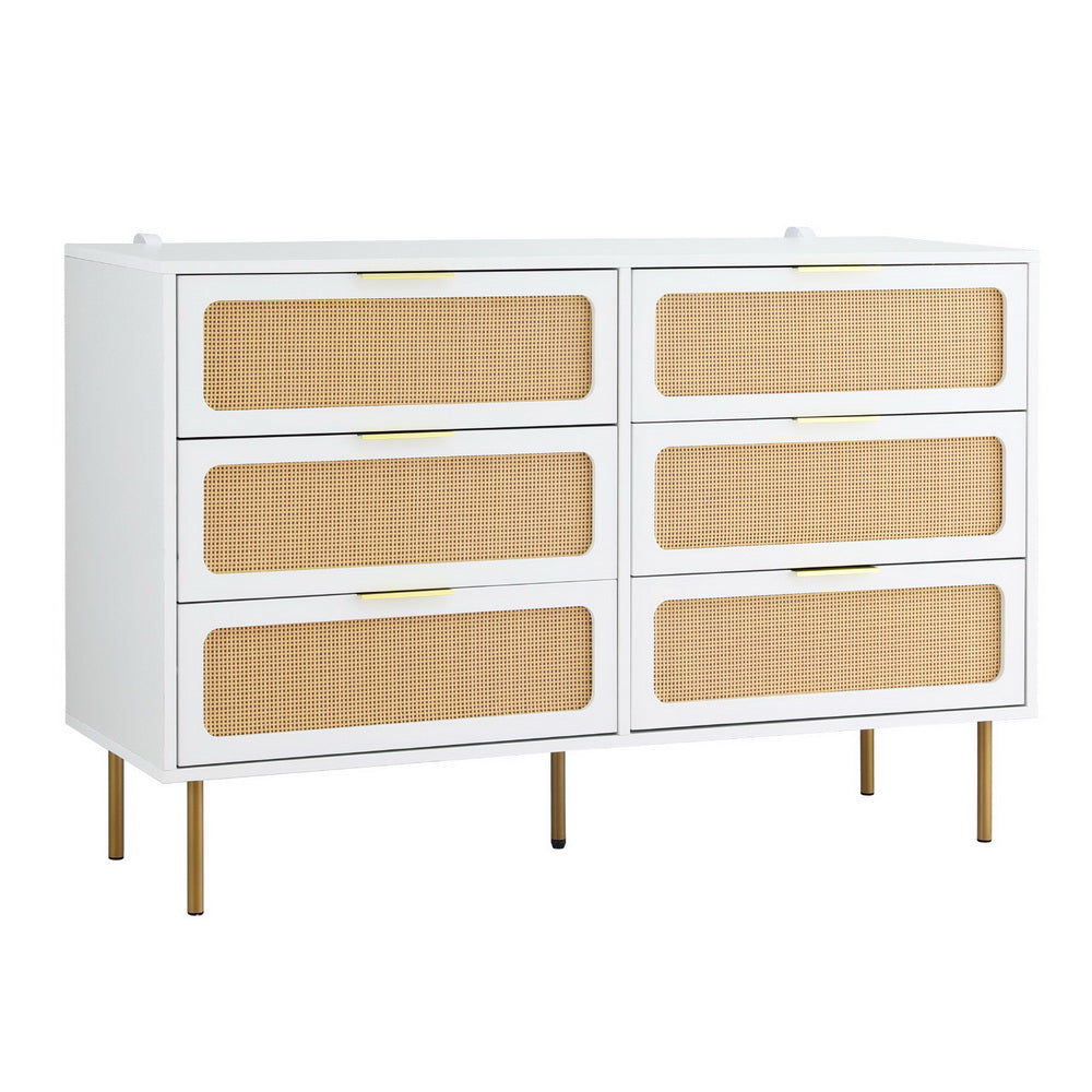 Artiss 6-Drawer Lowboy Cabinet White