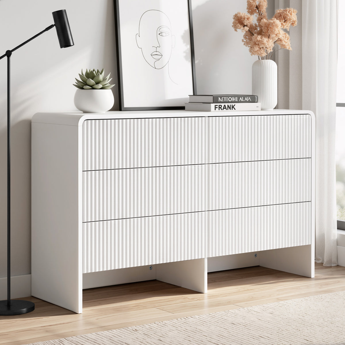Artiss 6 Drawer Chest of Drawers Dresser Beige