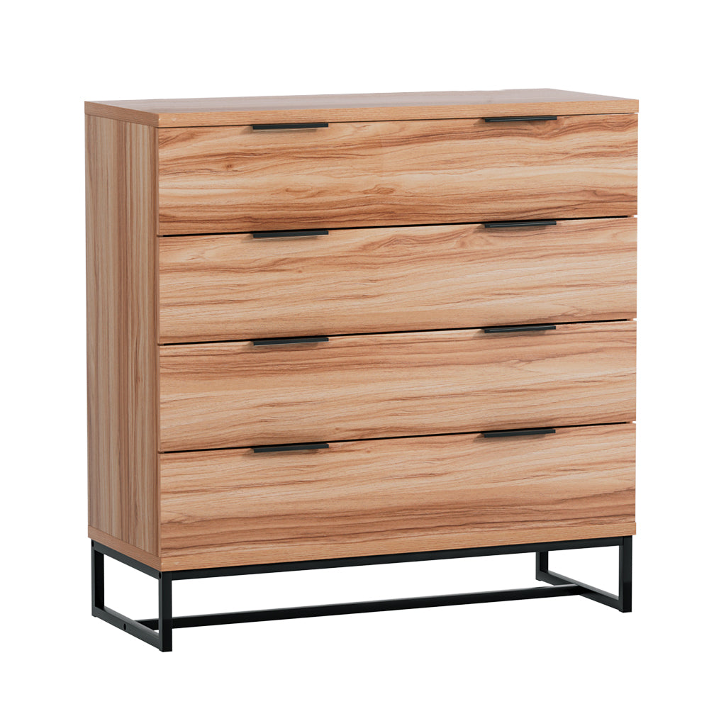 NOCHE 4-Drawer Tallboy Dresser Rust Oak