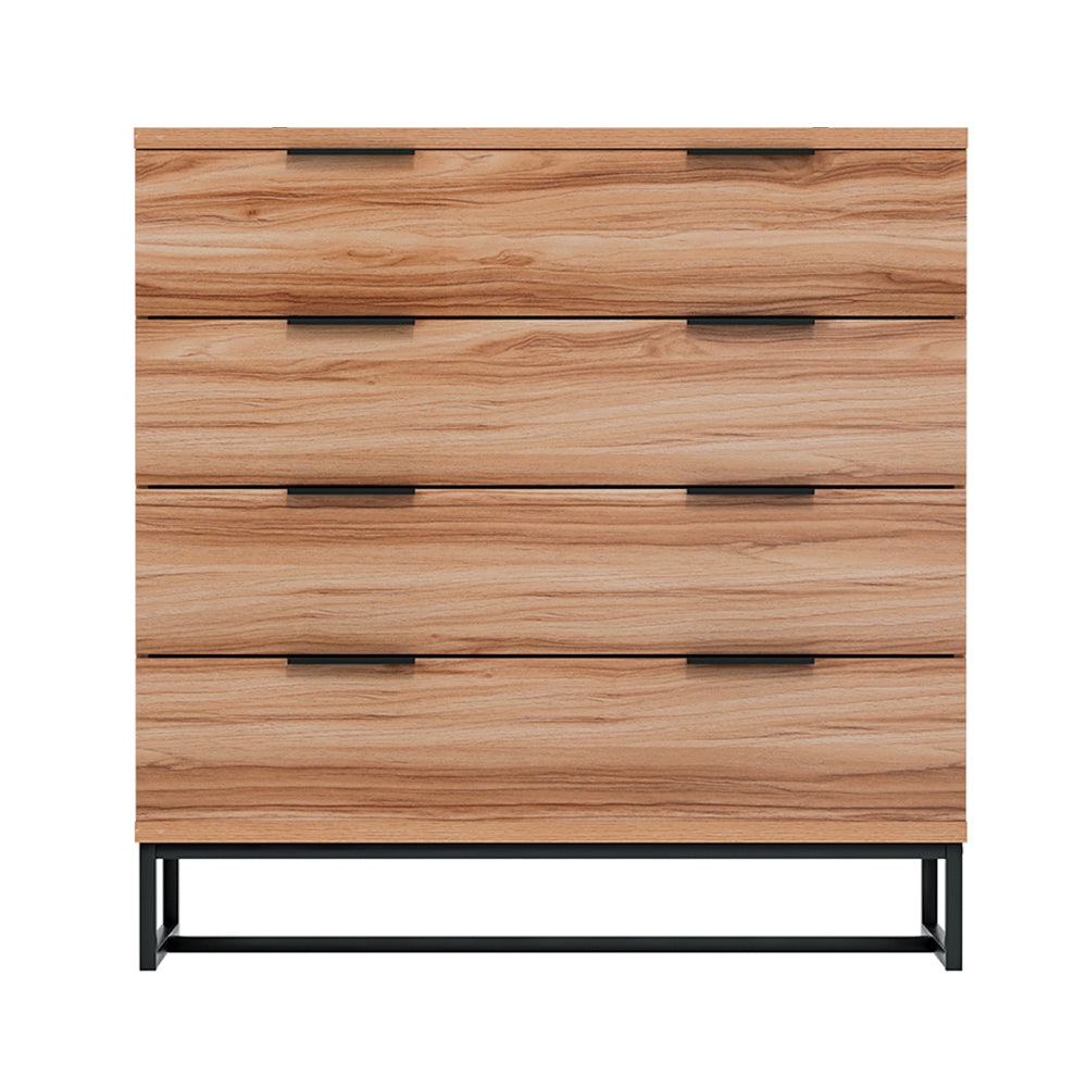 NOCHE 4-Drawer Tallboy Dresser Rust Oak