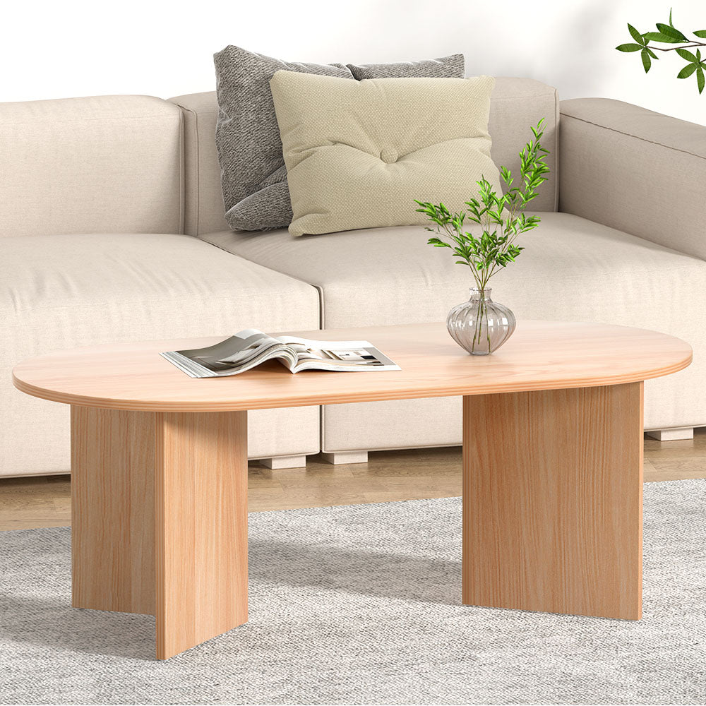 Alva Oval Coffee Table 110CM Pine Melamine Finish