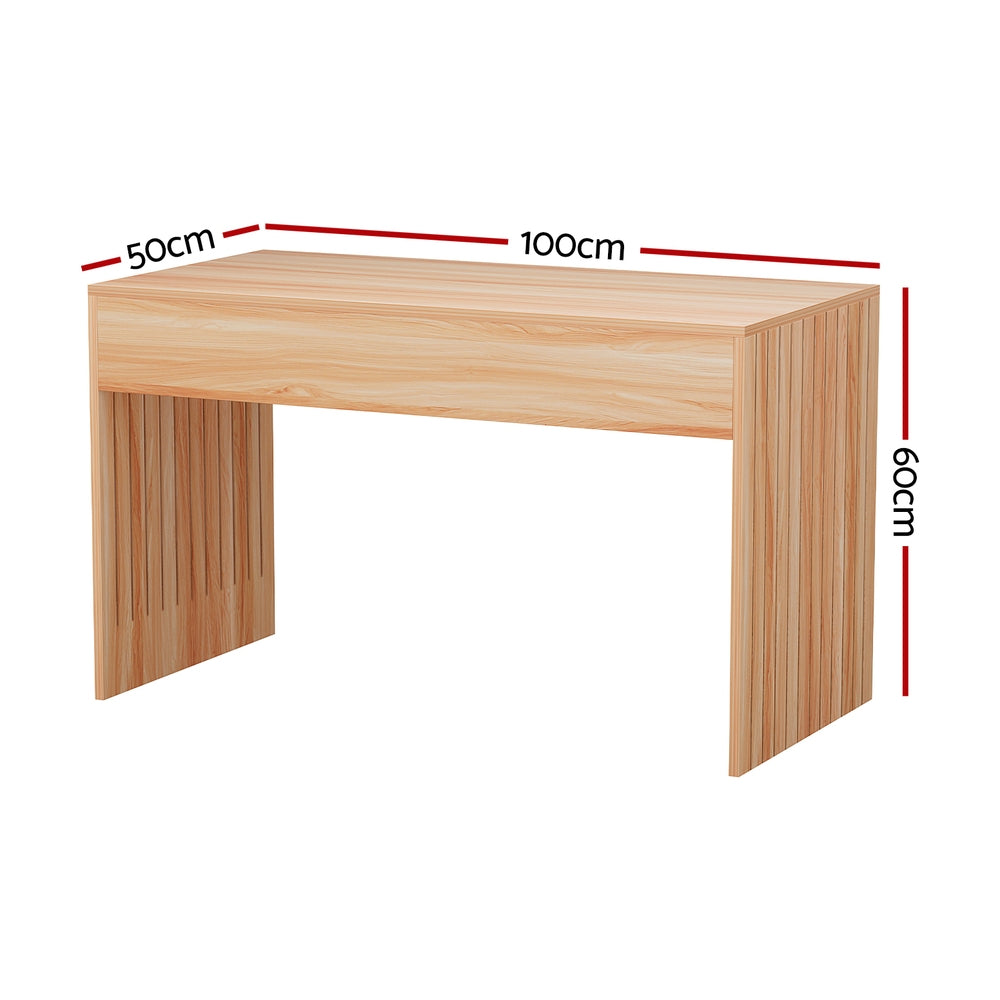 Rectangle Coffee Table Fluted Side 100cm Pine