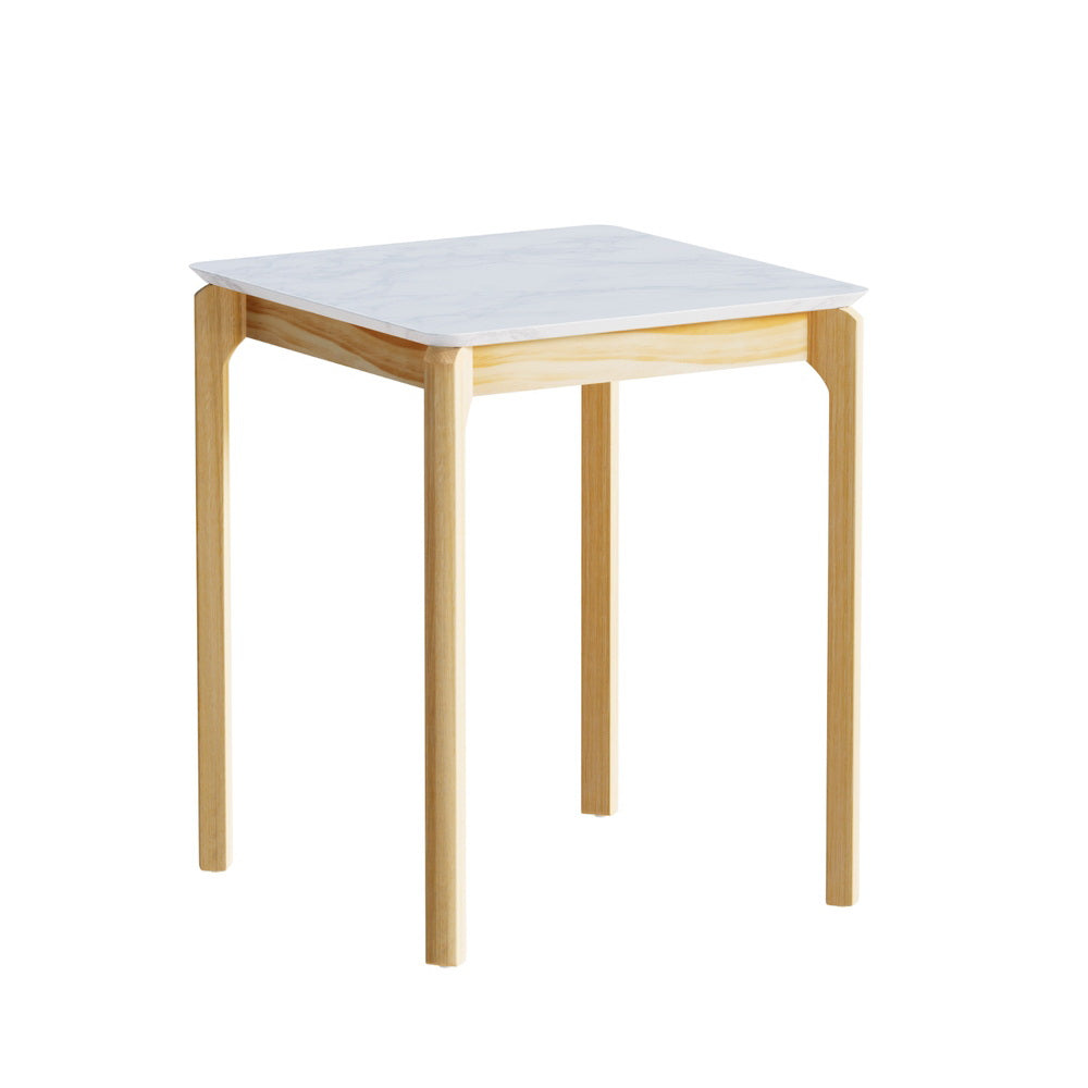 Artiss Square Coffee Table Marble Effect White
