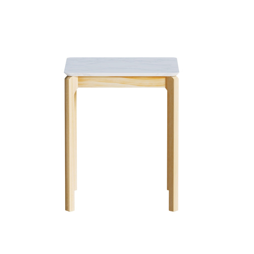 Artiss Square Coffee Table Marble Effect White