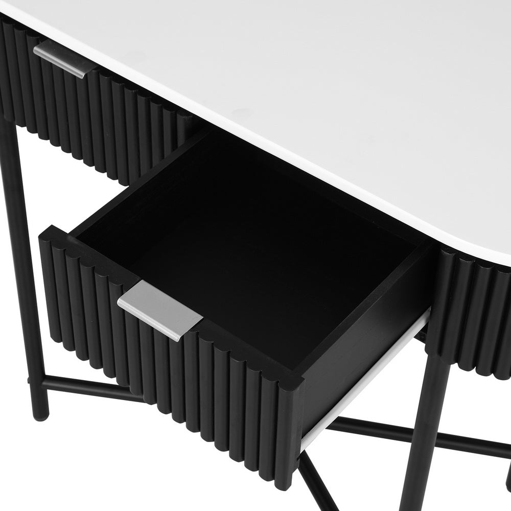 Romeo 100cm Console Table 2 Drawers White/Black