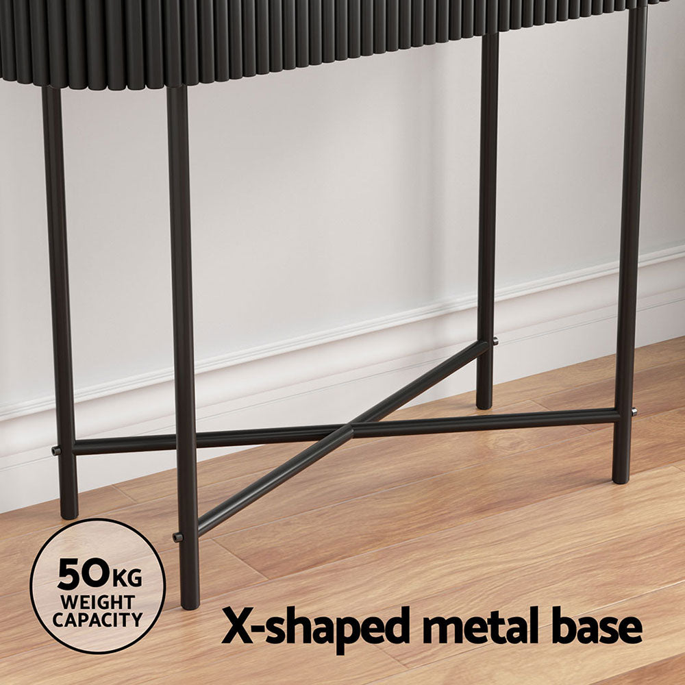 Romeo 100cm Console Table 2 Drawers White/Black