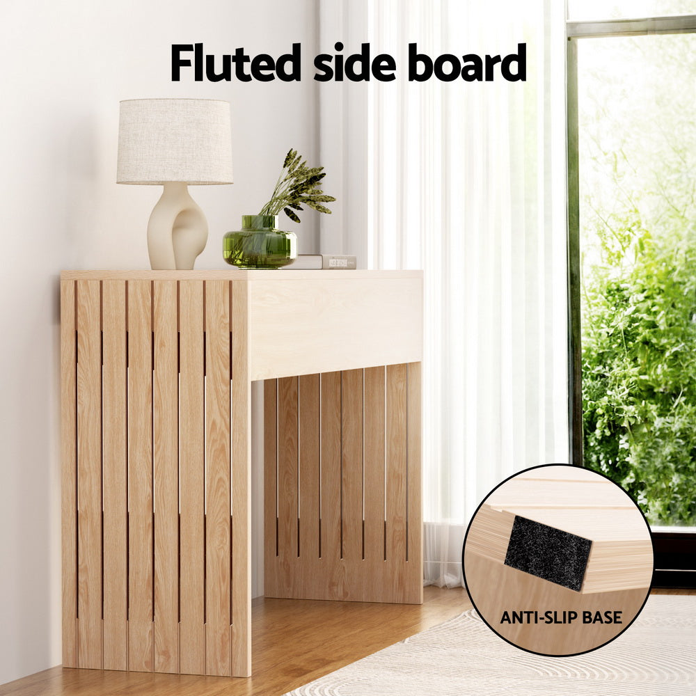 Fluted Pine Console Table 120CM